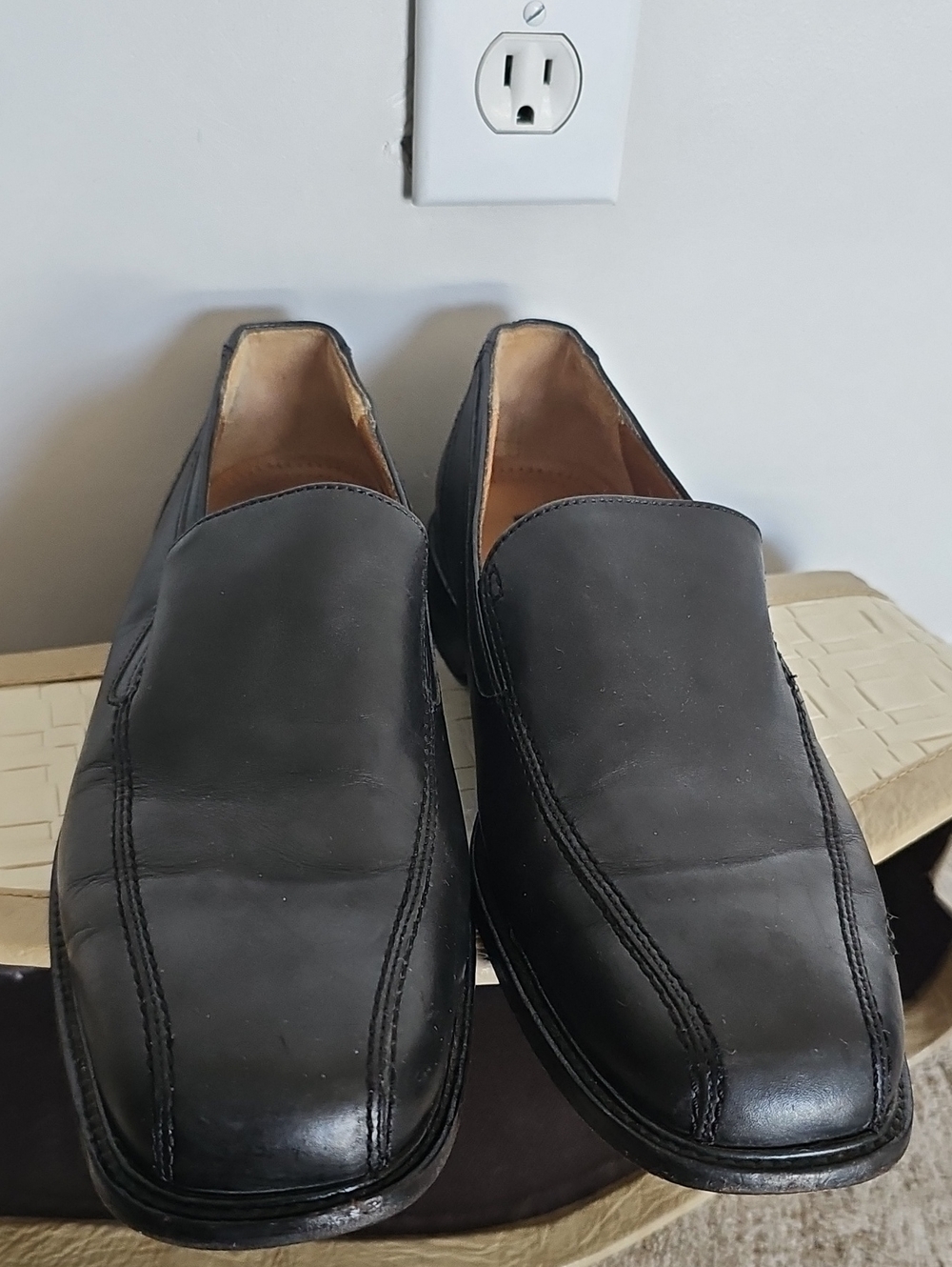 Bostonian Black Slip-On Leather Loafers